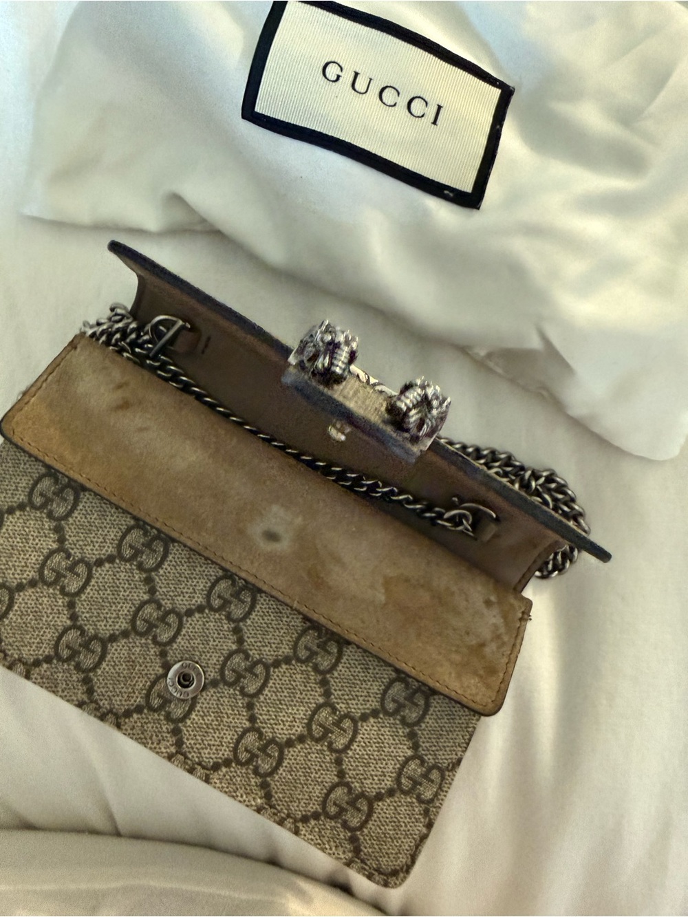 Gucci Beige GG Supreme Dionysus Shoulder Bag - Picture 2 of 4